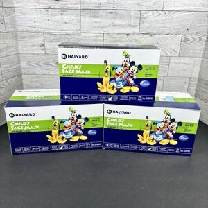 Halyard Child's Disney Characters Face‎ Mask - Pack of 75 LOT OF 3 Boxes